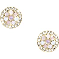 Fossil Sadie JF04344710 Earrings for Women Length 10 mm Width 10 mm Gold Mother of Pearl Stainless Steel Earrings, Stainless Steel Mother of Pearl Stainless Steel Stainless steel, No Gemstone