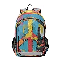 ALAZA Peace Sign Gesture Painting Laptop Backpack Purse for Women Men Travel Bag Casual Daypack with Compartment & Multiple Pockets