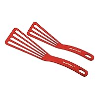 Rachael Ray KitchenTools and Gadgets Nylon Cooking Utensils / Spatula / Fish Turners - 2 Piece, Red