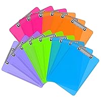 Clipboards, HERKKA 15 Pack Plastic Clipboards Low Profile Clip Standard A4 Letter Size, Office Supplies Classroom Supplies