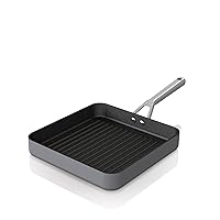 Ninja C30528 Foodi NeverStick Premium 11-Inch Square Grill Pan, Hard-Anodized, Nonstick, Durable & Oven Safe to 500°F, Slate Grey