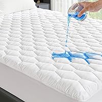 GRT Twin Mattress Protector Waterproof, 100% Waterproof Quilted Fitted Mattress Pad, Noiseless Hollow Cotton Mattress Cover, fits up to 18