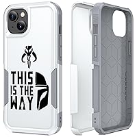 Phone Case for iPhone 15, Mandalorian Halmet Pattern Shock-Absorption Hard PC and Inner Silicone Hybrid Dual Layer Armor Defender Case for Apple iPhone 15 6.1