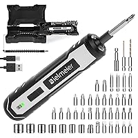 4V Rechargeable Cordless Electric Screwdriver Kit, 44 Accessories Plus Flex Shaft, 6 Torque Settings, 5Nm, LED Light, Rechargeable Battery Power Electric Screwdrive Corrdless for Daily Work