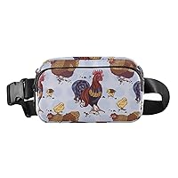 Rooster Chickens Hens Belt Bag for Women Men Water Proof Fashion Waist Packs with Adjustable Shoulder Tear Resistant Fashion Waist Packs for Cycling