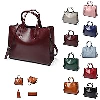 Women's Tote Bag, Handbag, Stylish, Leather, Mini, Fashion, Trend, Leather, A4, 2-Way, Cross-body, Multiple Pockets, Burgundy