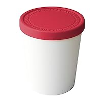 Stackable Sweet Treat Ice Cream Tub with Tight-Fitting Silicone Lid Freezer Storage Container for Sorbet & Gelato, BPA-Free & Dishwasher-Safe, 1-Quart, Cayenne