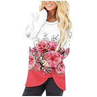 Womens Tops,Long Sleeves Funny Shirts Round Neck Plus Size Blouse Printing Tops Lightweight Twist Sweater