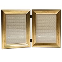 Lawrence Frames 5x7 Hinged Double Sutter Burnished Gold Picture Frame