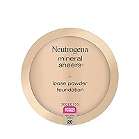 Mineral Sheers Lightweight Loose Powder Makeup Foundation with Vitamins A, C, & E, Sheer to Medium Buildable Coverage, Skin Tone Enhancer, Face Redness Reducer, Natural Ivory 20,.19 oz