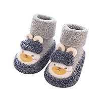 Toddler Sock Shoes Baby Boys Girls Winter Warm Floor Socks Kids 3D Cartoon Toys Slipper Christmas Warm Fleece Fuzzy Socks
