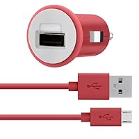Belkin MiXiT Car Charger + Micro USB Cable for Amazon Fire Phone, all Kindle, Kindle Fire and Kindle Paperwhite Models, 4 Feet (Red)