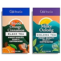 Gya Tea Co Blood Orange Cinnamon Black Tea & Milk Oolong Tea Set - Natural Loose Leaf Tea with No Artificial Ingredients - Brew As Hot Or Iced Tea