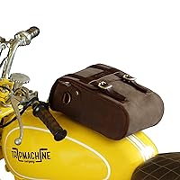 Motorcycle Leather Magnetic Tank & Tail Bag Dark Brown/Tobacco