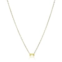 Amazon Collection Sterling Silver Baguette Pendant Necklace, 18