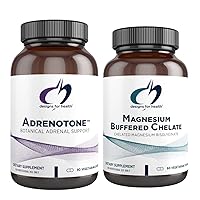 Magnesium + Adrenal Support Duo - Magnesium Buffered Chelate + Adrenotone Adaptogenic Herbs and Nutrients (2 Product Set)