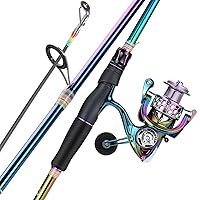 Sougayilang 2 Pieces Fishing Rod Saltwater Offshore Portable Surf Spinning Fishing  Pole for Catfish Bass 