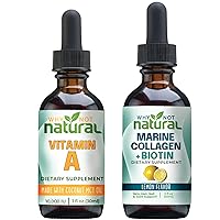 Why Not Natural Vitamin A Drops 10000 IU and Marine Liquid Collagen with Biotin for Skin