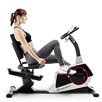 Regenerating Recumbent Exercise Bike with Adjustable Seat, Pulse Monitor and Transport Wheels ME-706