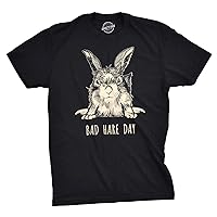 Mens Bad Hare Day T Shirt Funny Easter Bunny Hair Humor Joke Novelty Guys Tee