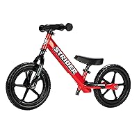 Strider 12” Sport Bike - No Pedal Balance Bicycle for Kids 18 Months to 5 Years - Includes Safety Pad, Padded Seat, Mini Grips & Flat-Free Tires - Tool-Free Assembly & Adjustments