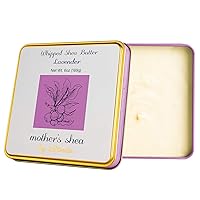 Mother's Shea Whipped Shea Butter (Lavender, 6 Oz Tin) 100% Pure Raw Unrefined African Shea - Organic, Sustainably-Sourced Ingredients - Natural Skin & Hair Care