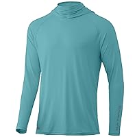 HUK Men's A1a Hoodie, Quick-Dry Hooded Fishing Shirt with Built in Neck Gaiter