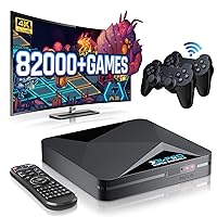 Kinhank Super Console X2 Pro Built-in 82,000+ Classic Games,64G Retro Gaming Consoles Compatible with 60+ emulators, S902X2 Chip, Android TV 9.0&Emuelec 4.5&CoreELEC Systems in One, 2 Wireless Controllers