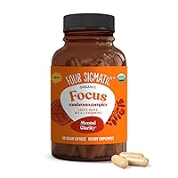 Four Sigmatic Focus Capsules | Lion's Mane Supplement Capsules | Brain Boosting Complex with Ashwagandha, Bacopa Monnieri & Rhodiola | Vegan Nootropic Adaptogen & Mushroom Supplement | 30 Servings