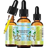 GREEN ARABICA COFFEE OIL Brazilian 100% Pure Virgin Unrefined 0.33 Fl.oz- 10 ml. for Face, Skin, Hair, Lip, Nails Anti-Aging Face Oil by Botanical Beauty