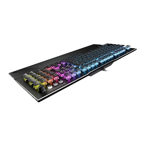 Vulcan 121 Mechanical PC Tactile Gaming Keyboard, Titan Switch, AIMO RGB Backlit Lighting Per Key, Anodized Aluminum Top Plate and Detachable Palm/Wrist Rest, Black