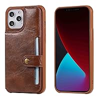 Bumper Case Cover for Apple iPhone 12 6.1, Premium PU Leather Slim Fit Cover for iPhone 12 6.1, 2 Card Slots, 1 Photo Frame Slot, Easy in Hand, Coffee Color