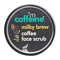 mCaffeine Milky Brew Coffee Face Scrub - Face Cleanser for Glowing Skin - Face Wash Removes Tan and Blackheads - Almond Milk - All Skin Types - 2.6 oz