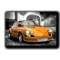 911 Carrera Wall Art Decor Picture Painting Poster Print on Canvas Panels Pieces - Sport Car Theme Wall Decoration Set - German Car Wall Picture for Showroom Office 33 by 50 in