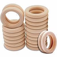 40 PCS Wooden Rings for Crafts, 55mm,30mm Unfinished Smooth Wood