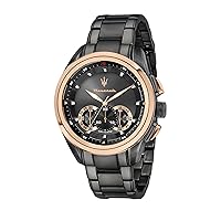 Maserati Men's watch, TRAGUARDO collection, made of steel, PVD grey, PVD rose gold - R8873612016, gray, Bracelet