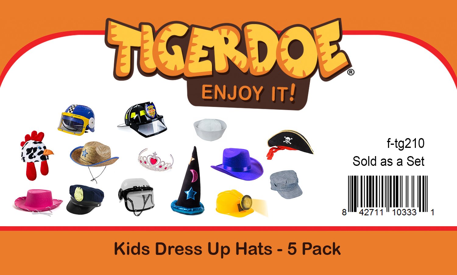 Tigerdoe Dress Up Hats for Kids - Kids Dress Up - Costume Hats (5 Pc Set) Assorted Party Hats