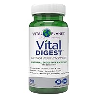 Vital Planet – Vital Digest Natural Digestive Enzyme Supports The Breakdown of Proteins, Fats, and Carbohydrates and Reduces Occasional Gas, Bloating and Indigestion 90 Capsules