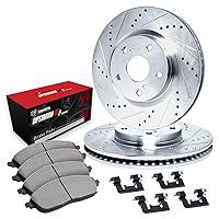 R1 Concepts Front Brakes and Rotors Kit |Front Brake Pads| Brake Rotors and Pads| Optimum OEp Brake Pads and Rotors |Hardware Kit|fits 1977-1979 American Motors AMX, Concord, Hornet, Pacer