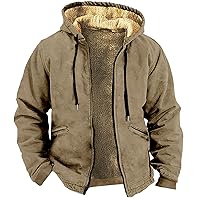 LAI MENG FIVE CATS Men's 2023 Sherpa Zip Up Warm Jacket Thick Hoodies Print Fleece Lined Sweatshirt Winter Coat