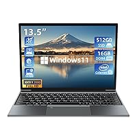 Windows 11 touch screen Laptop,13.5Inch N95 3.4GHz 16GB RAM 512GB SSD,3K 3000*2000 LCD,Backlit keyboard,Finger print All-Metal Body Notebook PC