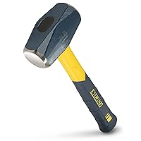 Sure Strike Drilling/Crack Hammer - 3-Pound Sledge with Fiberglass Handle & No-Slip Cushion Grip - MRF3LB,Blue/Yellow