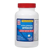 Extra Strength Antacid Chewable Tablets, 100 Count - Fast-Acting Heartburn Relief for Acid Reflux, Upset Stomach, and Indigestion