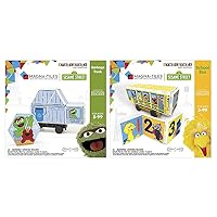 Sesame Street Transportation Magna-Tiles Structure Combo, The Original Magnetic Building Tiles Making Learning Fun and Hands-On, Versatile Educational Toy for Kids Ages 3 Years +