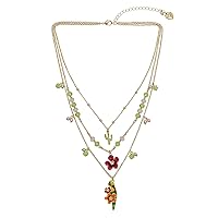 Betsey Johnson Womens Parrot Layered Necklace