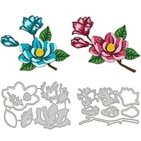 GLOBLELAND Layered Magnolia Cutting Dies for Card Making Layeringd Flower Carbon Steel Embossing Stencils Template for Decorative Embossing Paper Card DIY Scrapbooking Album Craft