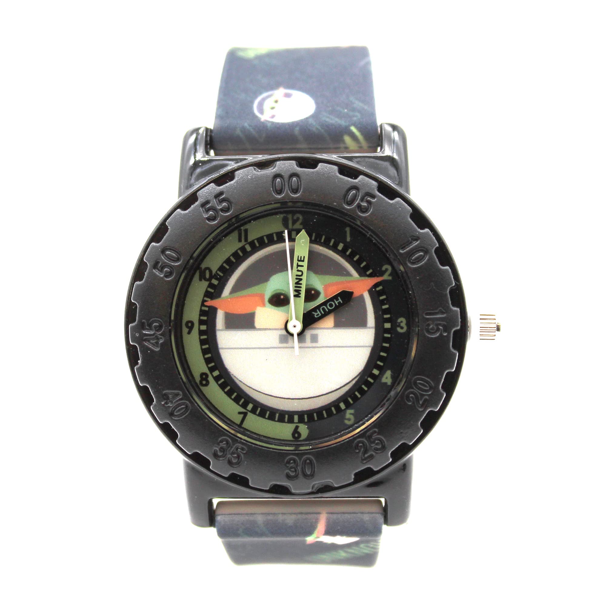 Accutime Kids Star Wars Baby Yoda Analog Quartz Wrist Watch with Small Face, Green Accents for Girls, Boys, Kids All Ages (MNL9001AZ)