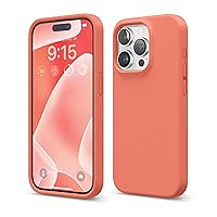 elago Compatible with iPhone 15 Pro Case, Liquid Silicone Case, Full Body Protective Cover, Shockproof, Slim Phone Case, Anti-Scratch Soft Microfiber Lining, 6.1 inch (Pomelo Pink)