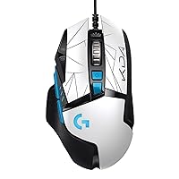 Logitech G502 HERO K/DA High Performance Wired Gaming Mouse, HERO 25K, LIGHTSYNC RGB, 11 Programmable Buttons, On-Board Memory, Official League of Legends Gaming Gear - White (Renewed)