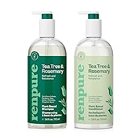 Plant-Based Tea Tree and Rosemary Shampoo and Conditioner Bundle, 24oz